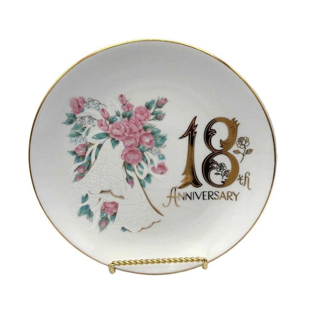 Vintage Norcrest 18th Anniversary Plate